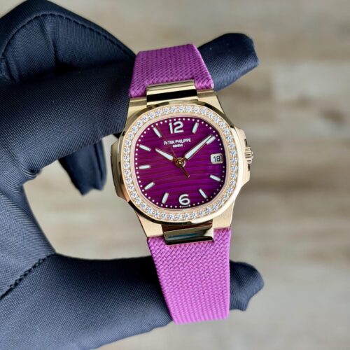 Patek Philippe Nautilus Purple Index Diamond Bezel Strap 2026 Unworn 7010R-013