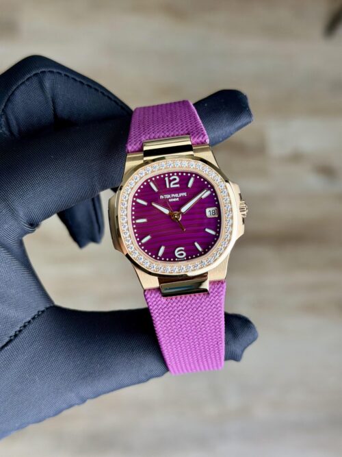 Patek Philippe Nautilus Purple Index Diamond Bezel Strap 2026 Unworn 7010R-013