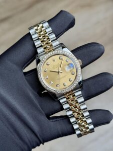 Rolex Datejust 36 Champagne Diamond Bezel Jubilee Preowned 2011 116243