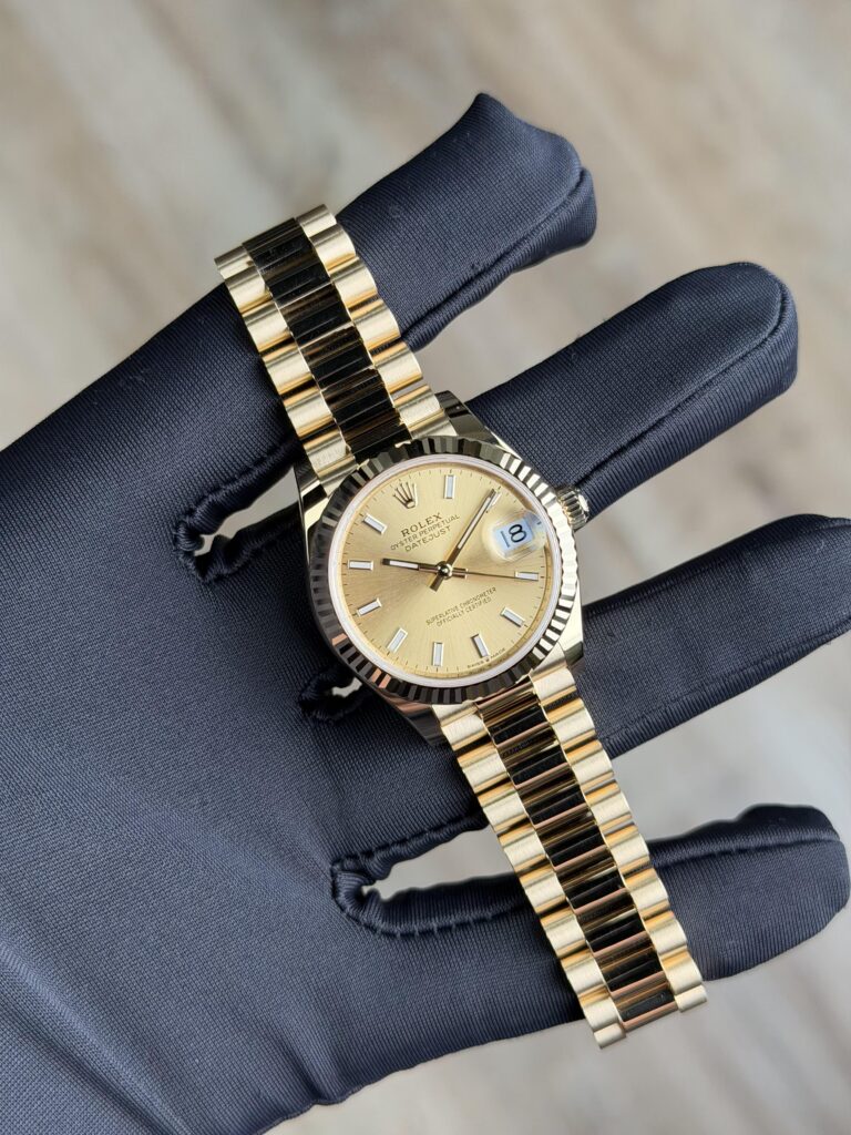 Rolex Datejust 31 Champagne Index Fluted President 2026 Unworn 278278