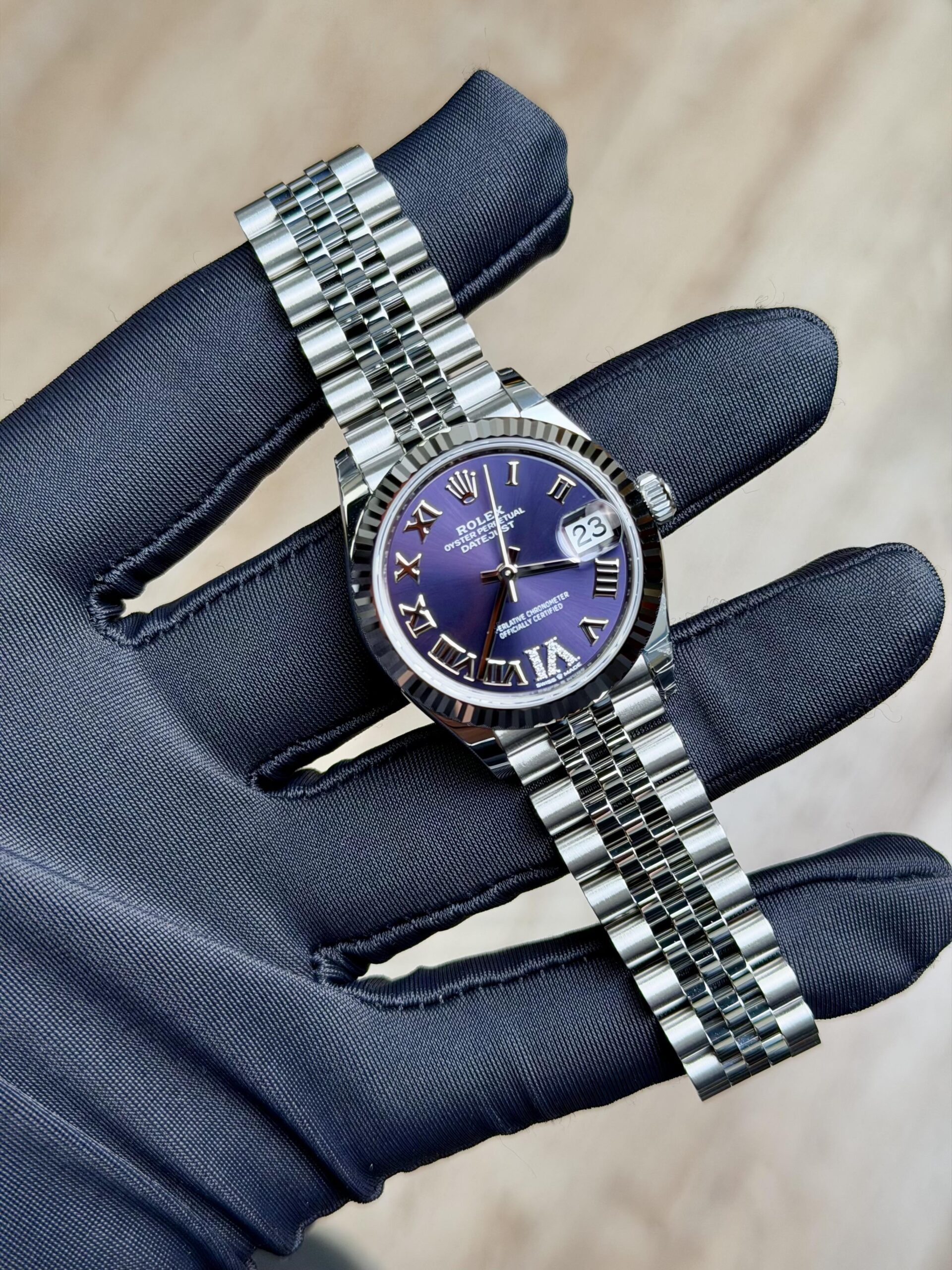 Rolex Datejust 31 Aubergine Purple Roman VI Fluted Jubilee 2026 Unworn 278274