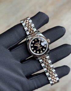Rolex Datejust 26 Black Diamond Fluted Jubilee Preowned 2011 179171