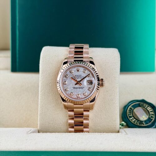 Rolex Datejust 26 Meteorite Diamond Fluted President Preowned Watch&Box 179175