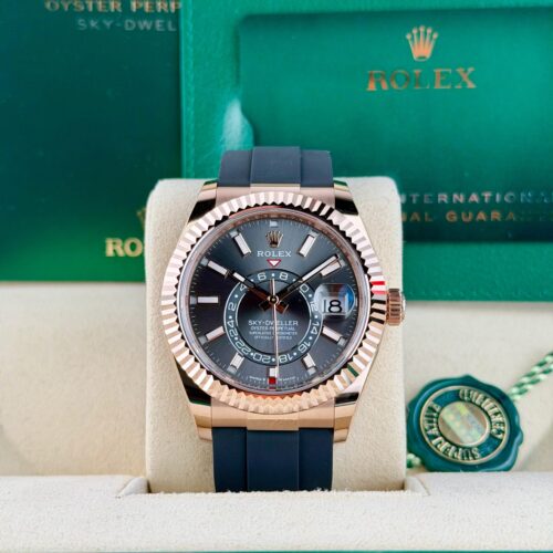Rolex Sky-Dweller 42 Slate Grey Index Fluted Oysterflex 2026 Unworn 336235