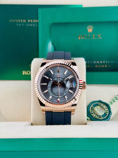 Rolex Sky-Dweller 42 Slate Grey Index Fluted Oysterflex 2026 Unworn 336235