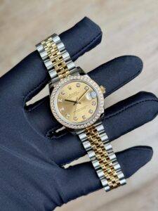 Rolex Datejust 31 Champagne Diamond Bezel Jubilee Preowned 2018 178383RBR