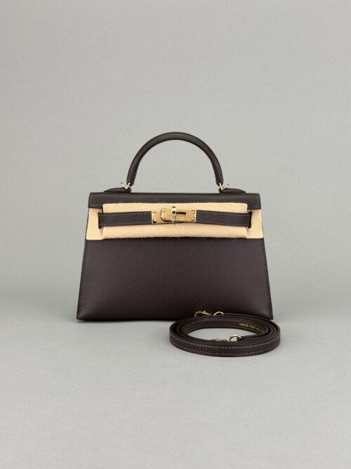 HERMES Mini Kelly 20 Sellier Epsom Bai Brun Permabrass Hardware G 2026