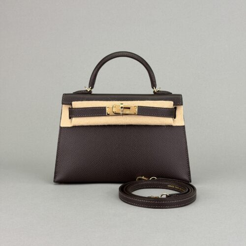 HERMES Mini Kelly 20 Sellier Epsom Bai Brun Permabrass Hardware G 2026