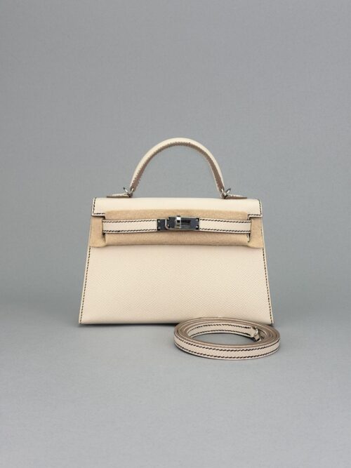 Hermes Mini Kelly 20 Epsom HSS Craie/Black Palladium Hardware W Stamp 2024
