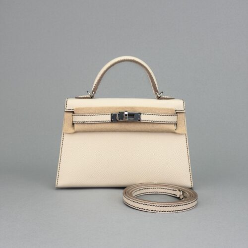 Hermes Mini Kelly 20 Epsom HSS Craie/Black Palladium Hardware W Stamp 2024