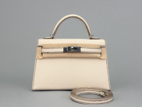 Hermes Mini Kelly 20 Epsom HSS Craie/Black Palladium Hardware W Stamp 2024