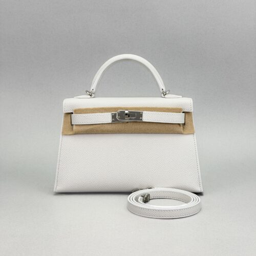 HERMES Mini Kelly 20 Sellier Epsom New White Palladium Hardware K Stamp 2026