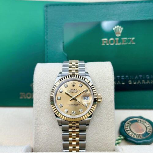 Rolex Datejust 28 Champagne Diamond Fluted Jubilee 2026 Unworn 279173