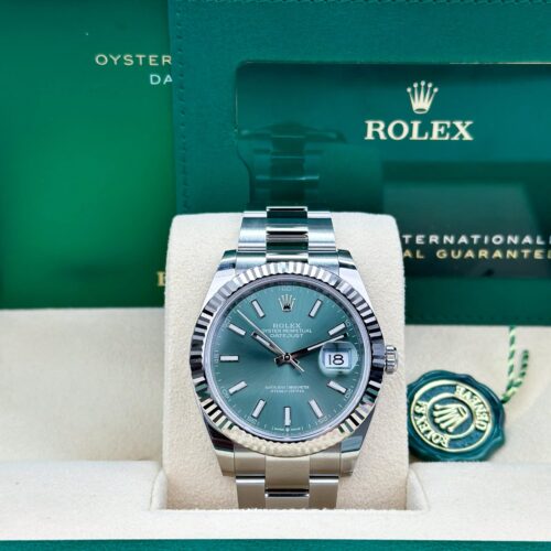 Rolex Datejust 41 Mint Green Index Fluted Oyster 2026 Unworn 126334