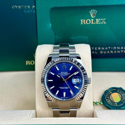 Rolex Datejust 41 Blue Index Fluted Oyster 2026 Unworn 126334