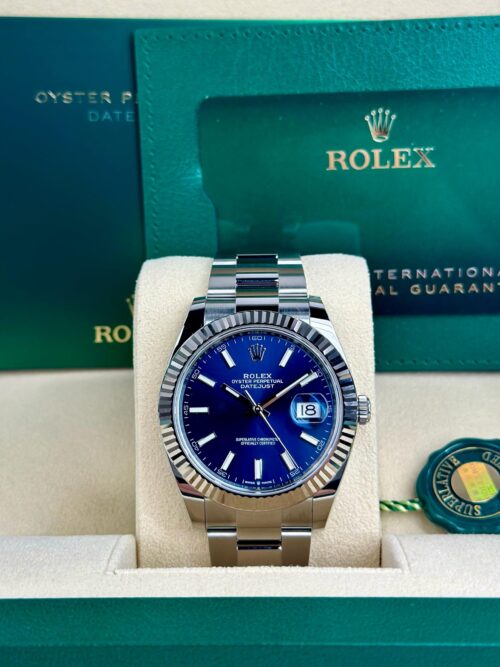 Rolex Datejust 41 Blue Index Fluted Oyster 2026 Unworn 126334