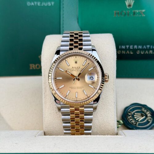 Rolex Datejust 36 Champagne Index Fluted Jubilee 2026 Unworn 126233