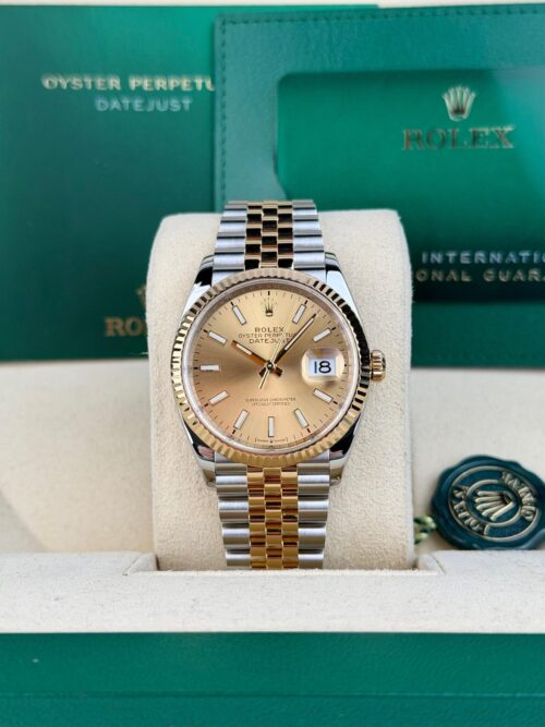 Rolex Datejust 36 Champagne Index Fluted Jubilee 2026 Unworn 126233