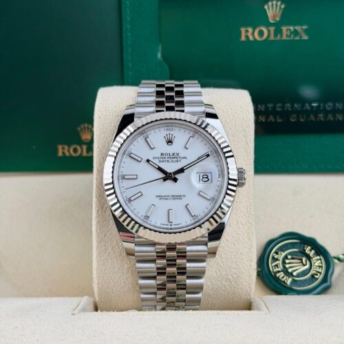 Rolex Datejust 41 White Index Fluted Jubilee 2026 Unworn 126334
