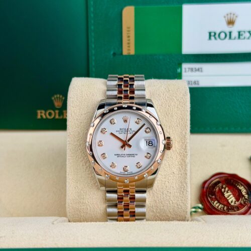Rolex Datejust 31 White Diamond Domed Jubilee Preowned 2016 178341