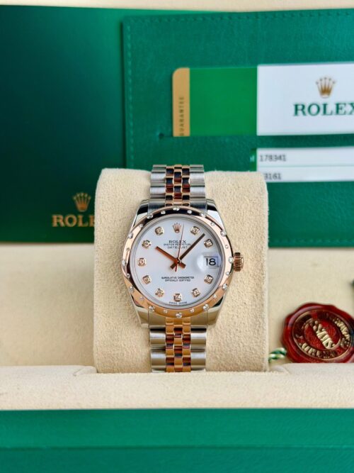 Rolex Datejust 31 White Diamond Domed Jubilee Preowned 2016 178341
