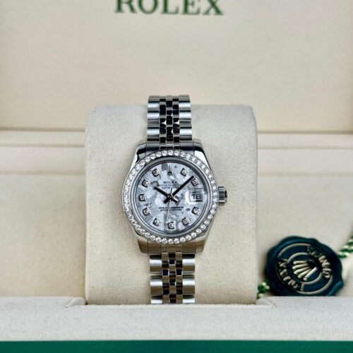 Rolex Datejust 26 Silver Flakes Diamond Jubilee Preowned Watch & Box 179384RBR