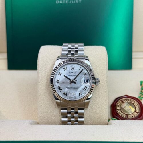 Rolex Datejust 31 MOP Pearl Roman VI Fluted Jubilee Preowned Watch&Box 178274