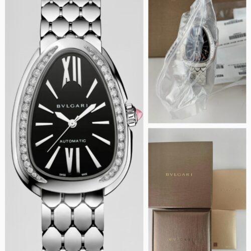 BVLGARI Serpenti Seduttori Black Dial Steel Diamond 2026 Unworn 104062