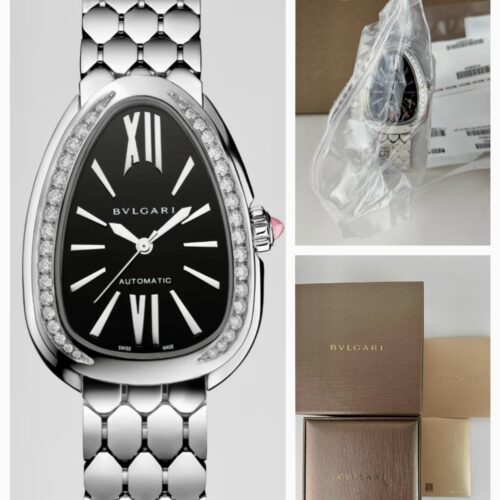 BVLGARI Serpenti Seduttori Black Dial Steel Diamond 2026 Unworn 104062