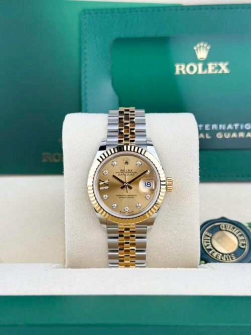 Rolex Datejust 28 Champagne Star Diamond IX Fluted Jubilee 2026 Unworn 279173
