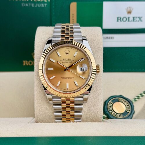 Rolex Datejust 41 Champagne Index Fluted Jubilee Preowned 2017 126333