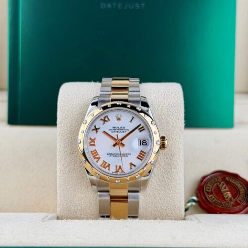 Rolex Datejust 31 White Roman Domed Oyster Preowned Watch&Box 178343RBR