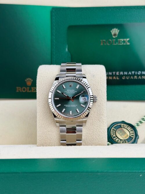 Rolex Datejust 31 Mint Green Index Fluted Oyster 2026 Unworn 278274