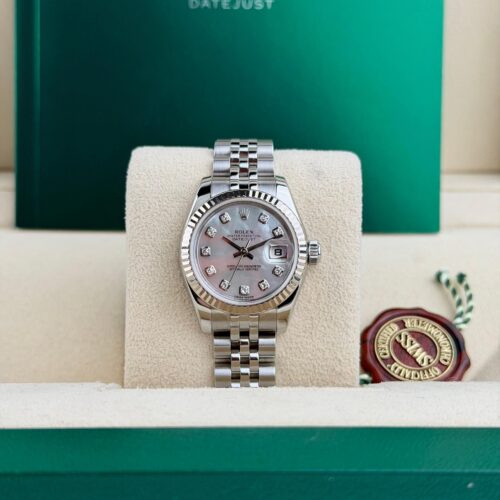 Rolex Datejust 26 MOP Pearl Diamond Fluted Jubilee Preowned Watch&Box 179174