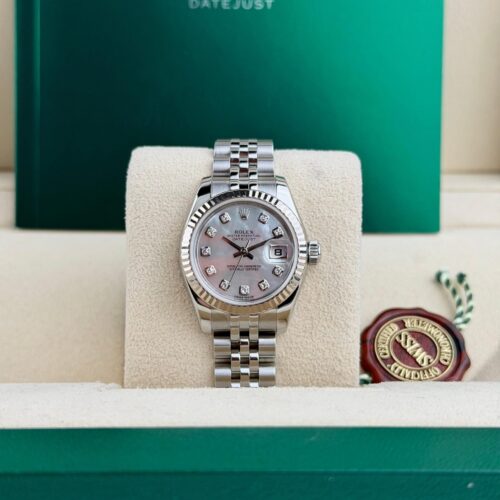 Rolex Datejust 26 MOP Pearl Diamond Fluted Jubilee Preowned Watch&Box 179174
