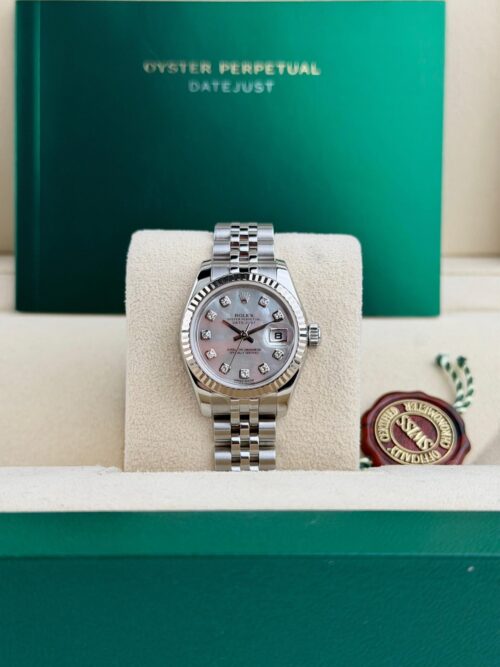 Rolex Datejust 26 MOP Pearl Diamond Fluted Jubilee Preowned Watch&Box 179174
