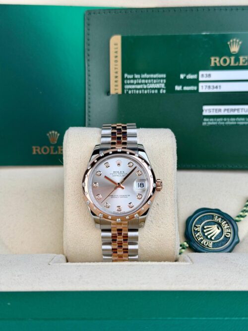 Rolex Datejust 31 Silver Diamond Domed Jubilee Preowned Open Date 178341