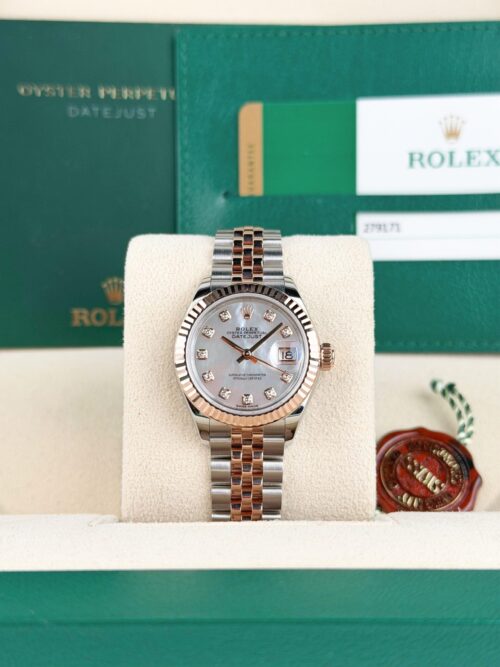 Rolex Datejust 28 MOP Pearl Diamond Fluted Jubilee Preowned 2017 279171