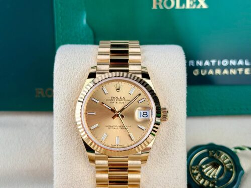 Rolex Datejust 31 Champagne Index Fluted President 2026 Unworn 278278