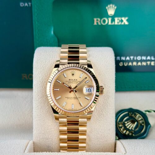 Rolex Datejust 31 Champagne Index Fluted President 2026 Unworn 278278