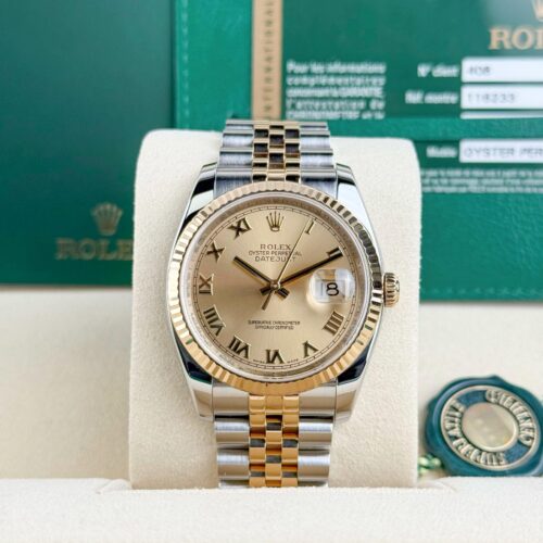 Rolex Datejust 36 Champagne Roman Fluted Jubilee Preowned 2014 116233