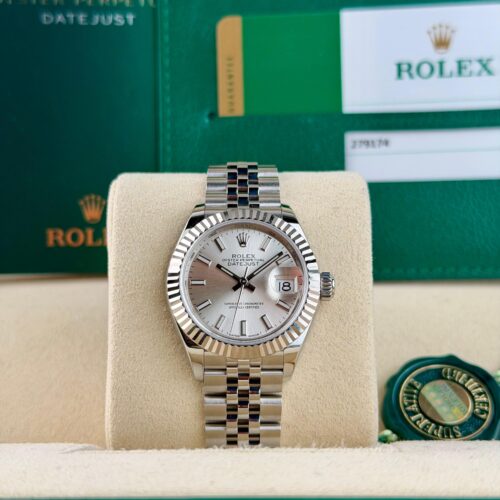 Rolex Datejust 28 Silver Index Fluted Jubilee Preowned 2019 279174