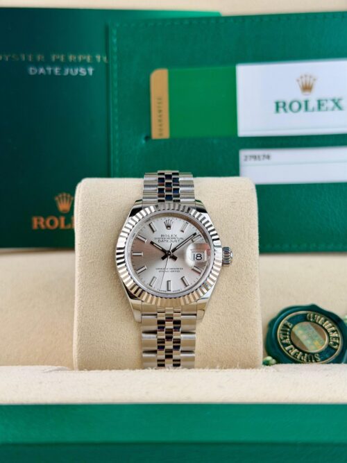 Rolex Datejust 28 Silver Index Fluted Jubilee Preowned 2019 279174