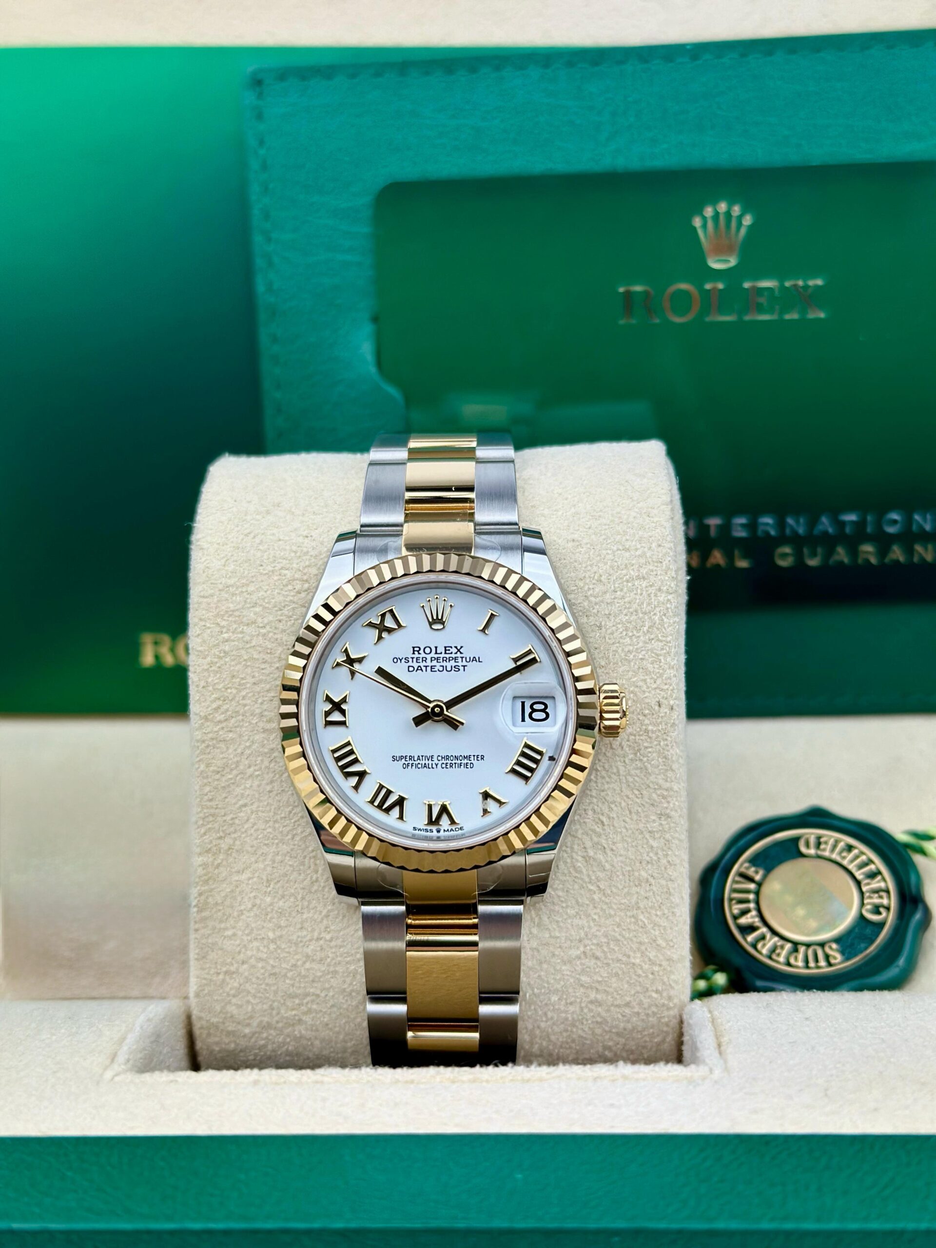 Rolex Datejust 31 White Roman Fluted Oyster 2026 Unworn 278273