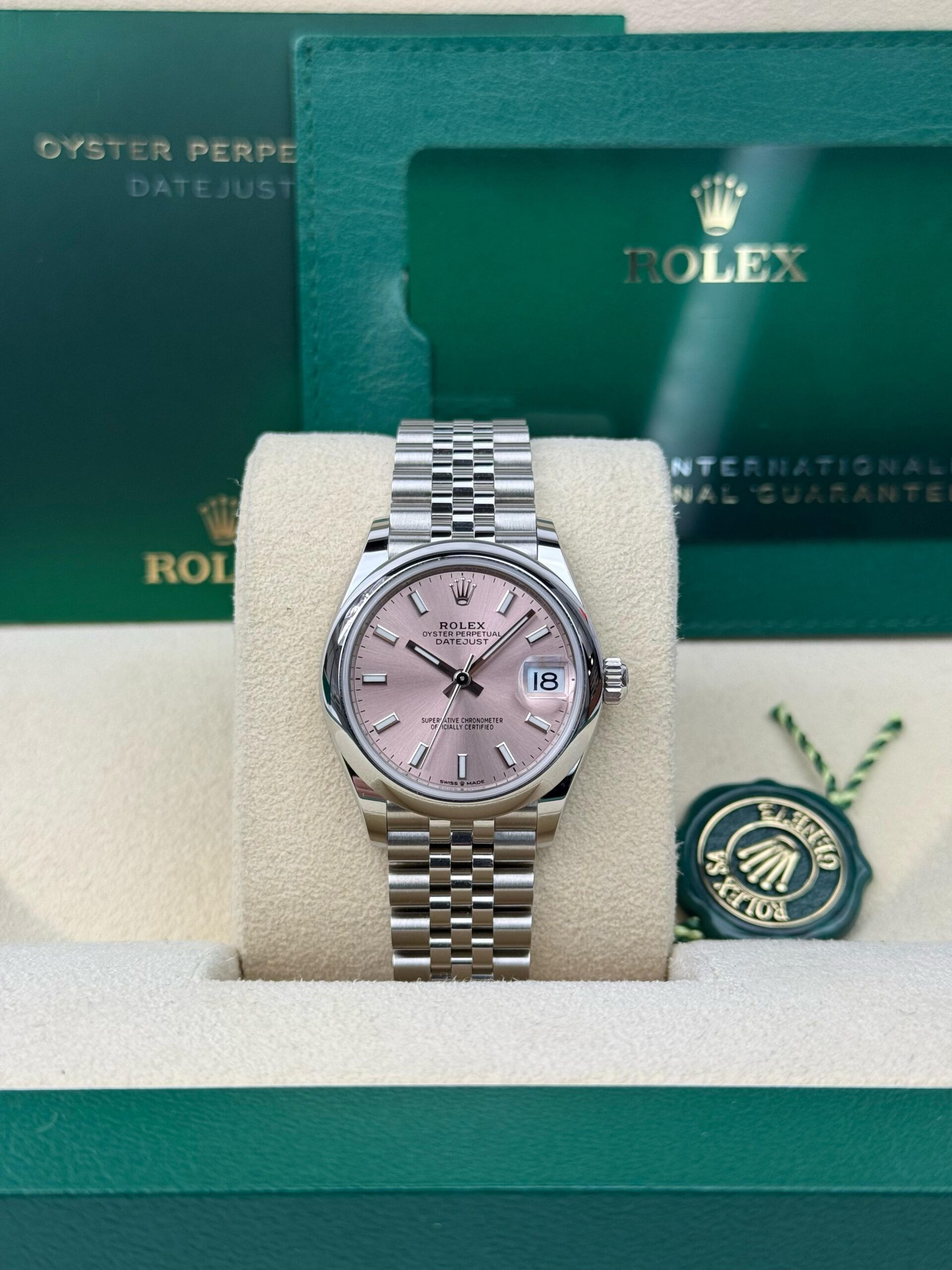 Rolex Datejust 31 Pink Index Smooth Jubilee 2026 Unworn 278240