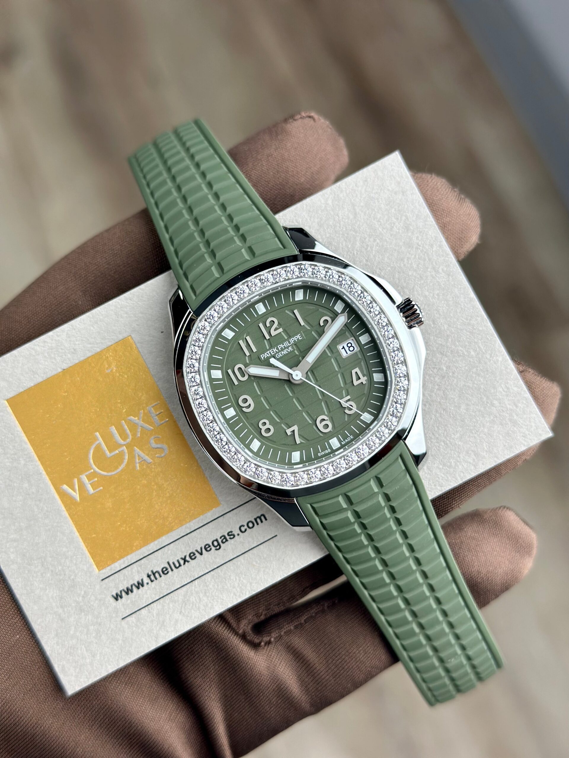 Patek Philippe Aquanaut Luce 38.8 Khaki Green Arabic Diamond 5267/200A-011