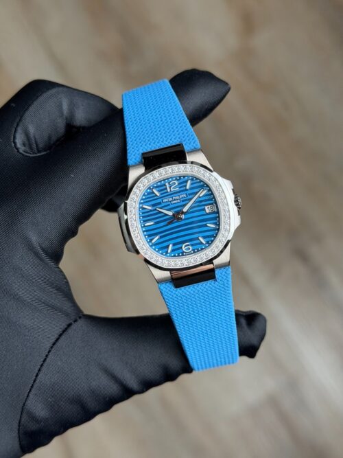 Patek Philippe Nautilus Blue Diamond Bezel Blue Strap 2026 Unworn 7010G-013
