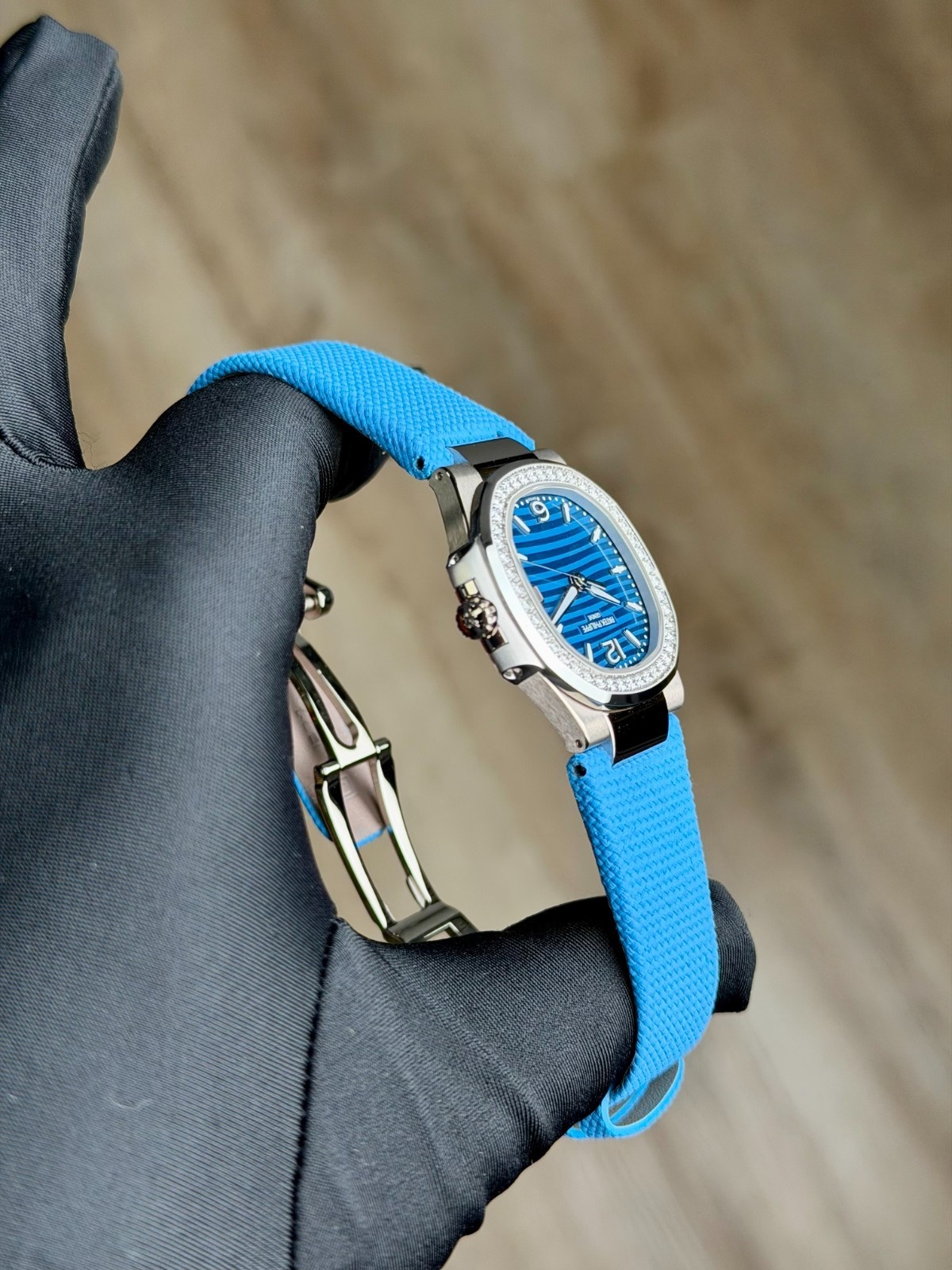 Patek Philippe Nautilus Blue Diamond Bezel Blue Strap 2026 Unworn 7010G-013