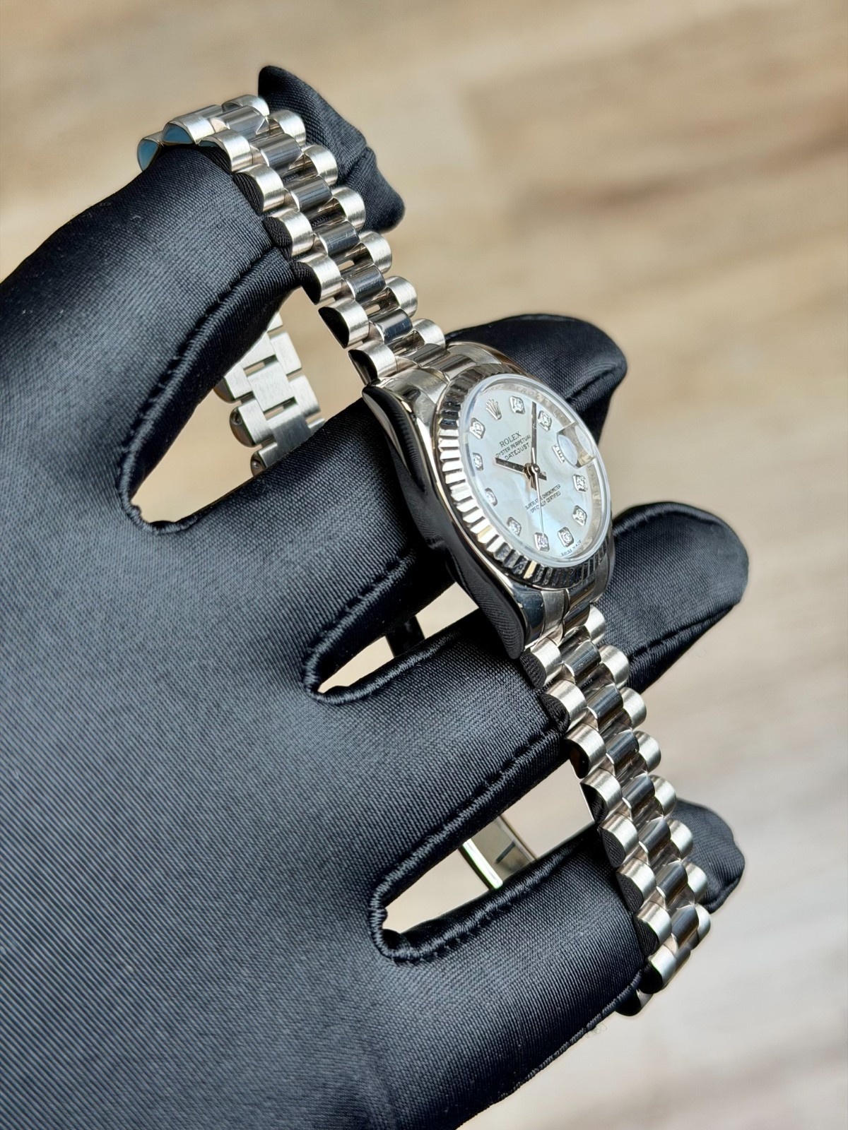 Rolex Datejust 26 MOP Pearl Diamond Fluted President Preowned 2022 179179