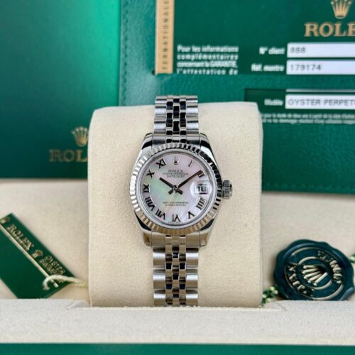Rolex Datejust 26 MOP Pearl Roman Fluted Jubilee Preowned 2008 179174